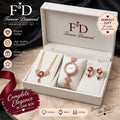 Forever Diamond Premium Women's Jewelry and Watch Gift Set