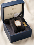 Noble Watch Co. Luxury Quartz Square Dial Watch with Black Strap